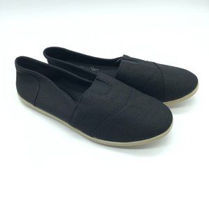 Cambridge Select Womens Espadrille Flats Slip On Canvas Black Size 7.5